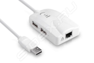   USB 2.0 - RJ-45 + USB 2.0-  3  (Greenconnect GC-U2CL01)