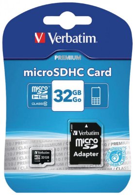   Micro SDHC 32GB Class 10 Verbatim 44083 + 