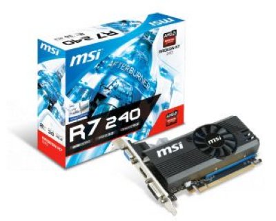  1Gb (PCI-E) MSI R7 240 1GD3 LP (R7 240, GDDR3, 128 bit, HDCP, VGA, DVI, HDMI, Retail)