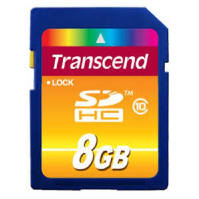   Transcend SD SDHC 8GB Class 10 + USB Reader TS8GSDHC10-P2