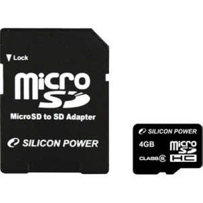    Silicon Power microSD 4Gb Class 6 (SP004GBSTH006V10)