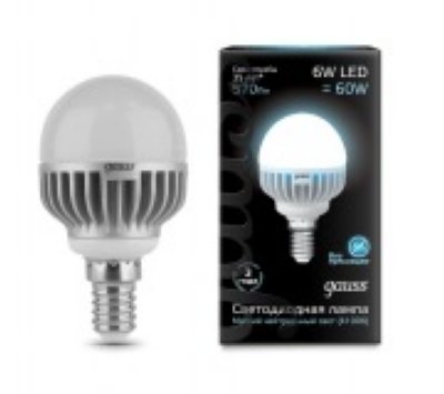   Gauss LED Globe 6W E14 4100K EB105101206