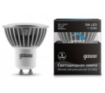   Gauss LED GU10 5W SMD AC175-265V 4100K EB101506205-D