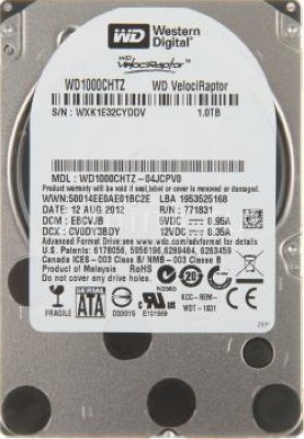 WESTERN DIGITAL   2.5" 1Tb SATA III, 64 Mb, 10000 rpm WD VelociRaptor WD1000CHTZ