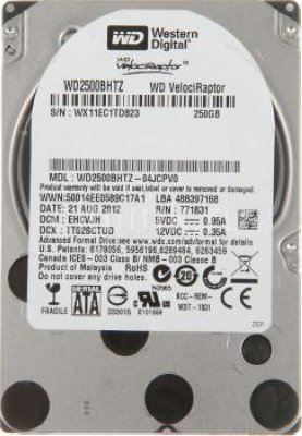   HDD 250 Gb SATA 6Gb/s Western Digital VelociRaptor (WD2500BHTZ)2.5" 10000 rpm 64Mb