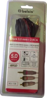  Audio MiniJack (3.5mm) - 2*RCA, 5.0m Belsis (BGL1138)