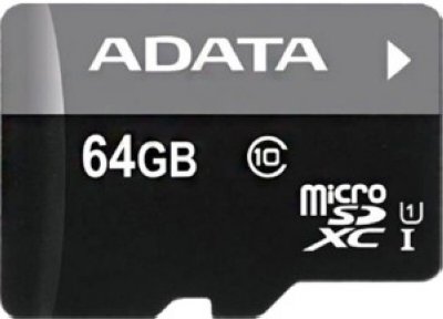   ADATA Premier (AUSDX64GUICL10-ROTGMBK) microSDXC Memory Card 64Gb UHS-I U1+ microSD--)O