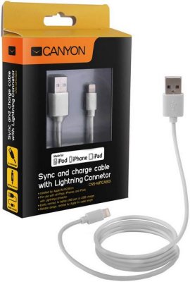  Apple Lightning/USB 1.0  Canyon CNS-MFICAB01W    (MFI)