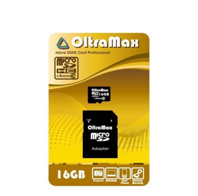   OltraMax microSDHC Class 10 16GB + SD adapter