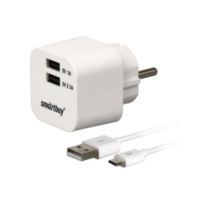 Smartbuy   Volt Combo 2xUSB 3.1A + MicroUSB SBP-2150 White