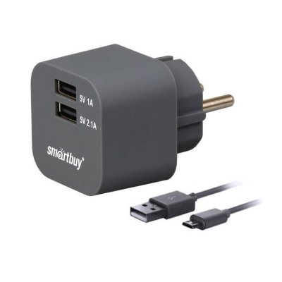 Smartbuy   Volt Combo 2xUSB 3.1A + MicroUSB SBP-2250 Graphite