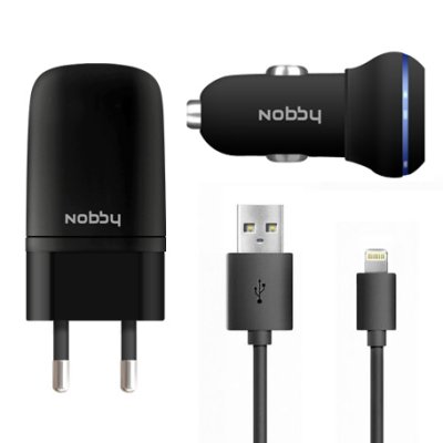 NOBBY   Energy USB 1A + 8pin SC-001 + AC001 Black  + 