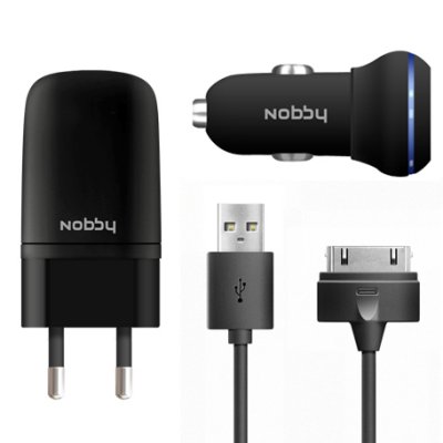 NOBBY   Energy USB 1A + 30pin SC-001 + AC001 Black  + 