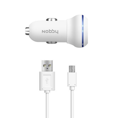 NOBBY   Energy USB 1A + microUSB SC-001 + AC001 White  + 