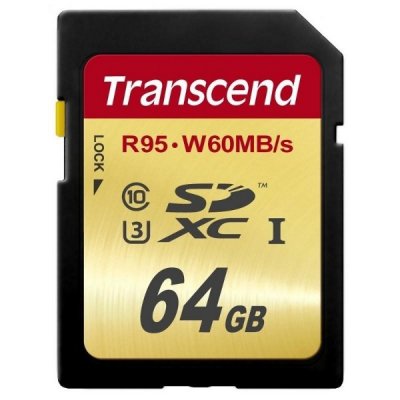   64Gb - Transcend High-Capacity Class 10 UHS 3 - Secure Digital TS64GSDU3