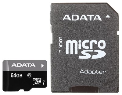   64Gb - A-Data - Premier Micro Secure Digital XC Class 10 UHS-I AUSDX64GUICL10-RA1  