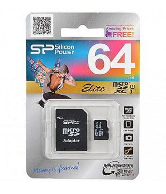   64Gb - Silicon Power eXtended Capacity UHS-I Elite - Micro Secure Digital SP064GBSTXBU1