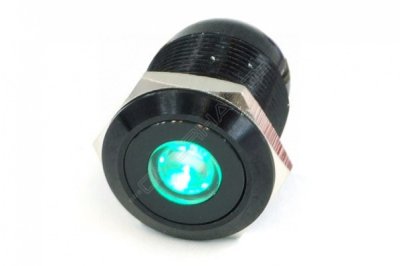  Lamptron Vandal Resistant Illuminated Switch(Momentary)+cable ( Dot Type) 19mm/BlackHousing/G