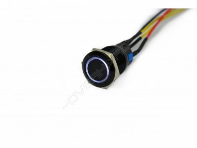  Lamptron Vandal Resistant Illuminated Switch(Momentary)+cable ( Ring Type) 19mm/BlackHousing/