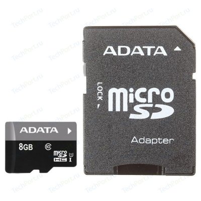   A-Data microSDHC 8Gb Class10 (AUSDH8GUICL10-RA1)