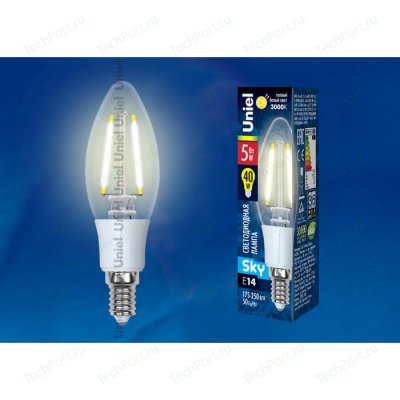   Uniel LED-C35-5W/WW/E14/CL PLS02WH