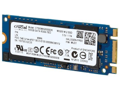  SSD 500Gb Crucial MX200 (CT500MX200SSD6, SATA-III, M.2, MLC)