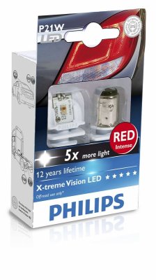   PHILIPS X-tremeVision RED LED P21/5W,    12V/24V 0.3W, 