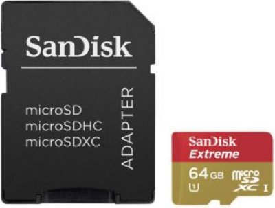   MicroSD 64Gb SanDisk Extreme (SDSQXNE-064G-GN6AA) microSDXC Class 10 UHS-I U3 +