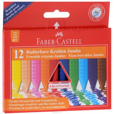   Faber-Castell "Radierbare Kreiden Jumbo", , 12 