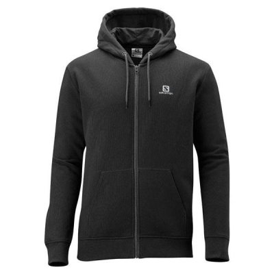  Salomon LOGO FZ HOODIE M BLACK L36177600 , .  56-58 (2XL)