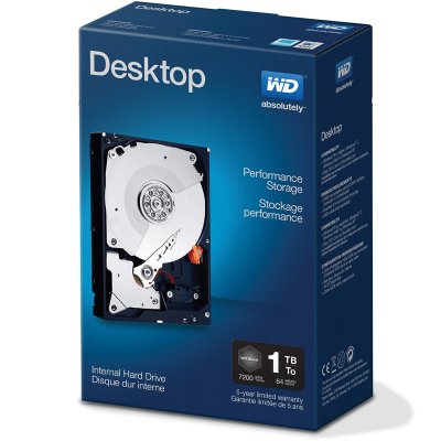  1.0Tb WD Desktop Perfomance WDBSLA0010HNC SATA 6 Gb/s, 64 MB Cache, 7200 RPM, RTL