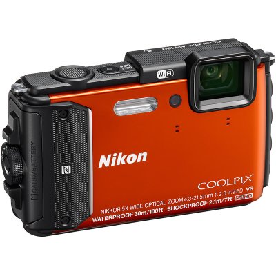  Nikon CoolPix AW130  16Mpix Zoom5x 3" 1080p 473Mb SDXC CMOS IS opt 1minF HDMI/KP