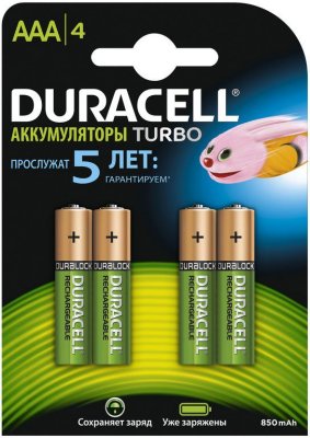  Duracell (AAA, 850mAh, NiMH, 4 )