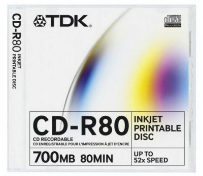  CD-R TDK 700Mb 52x Printable Slim Case (1 .) (T19960)