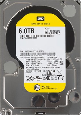   WD SATA-III 6Tb WD6001FSYZ RE (7200rpm) 128Mb 3.5"