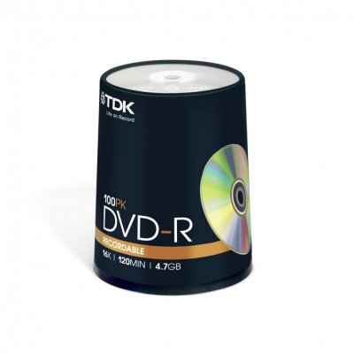  TDK DVD-R 4.7Gb 16x Cake Box (100 ) (t19479) (DVD-R47CBED100)