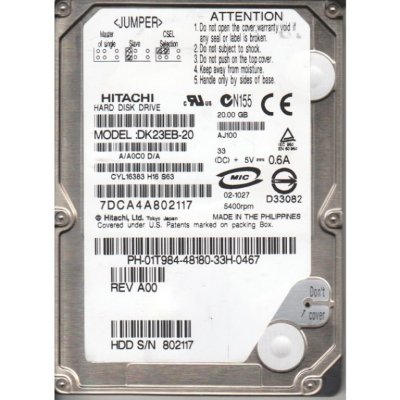 Hitachi   Travelstar DK23 DK23EB-20 20Gb (U100/5400/2Mb) IDE 2,5"(DK23EB-20)