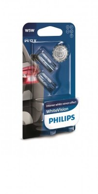   PHILIPS W5W White Vision 4500K 12V 5W, 2 , 12961NBVB2