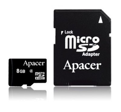   SDMicro (TransFlash) 8Gb Apacer, microSDHC Class4 (AP8GMCSH4-R)