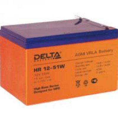 DELTA  HR 12-12, 12V 12Ah (Battery replacement rbc4, rbc6 151 /98 /95 )