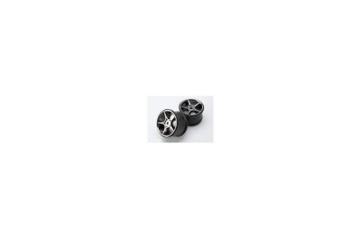 Wheels, Gemini 3.8"" (black chrome) (2) (use with 17mm splined wheel hubs & nuts, part - TRA