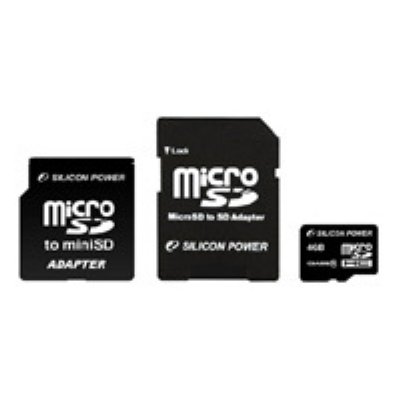   Silicon Power micro SDHC Card 4GB Class 6 Dual Adaptor Pack