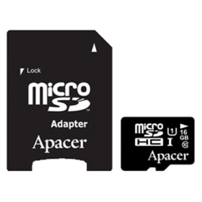   Apacer microSDHC Card Class 10 UHS-I U1 16GB + SD adapter