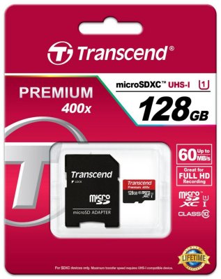   Micro SDXC 128Gb Class 10 Transcend TS128GUSDU1