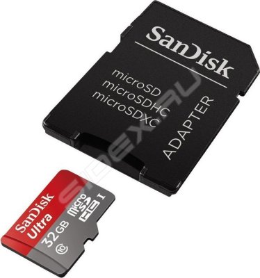   microSDHC SanDisk Ultra 32GB Class10 UHS-I (U3) (SDSDQUIN-032G-G4) + SD 