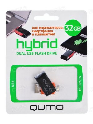  32Gb QUMO Hybrid USB/microUSB (QM32GUD-Hyb)