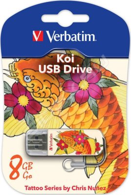  Verbatim 8Gb Store n Go Mini TATTOO EDITION KOI USB2.0 ()