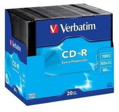   CDR  Verbatim DL 700Mb 52x Slim Case 20 . (43348)