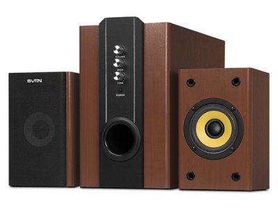  SVEN SPS-820 2.1 Wooden (2x10W +Subwoofer 18W, )