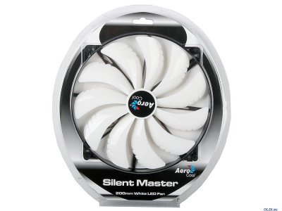  Aerocool Silent Master 20  "White LED" ( ), 3+4 pin, 76 CFM, 800+-200 RPM